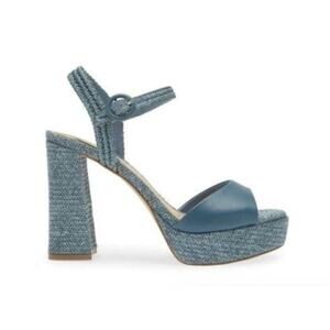 Steve Madden Strada Espadrille Sandal 11M BLUE RAFFIA